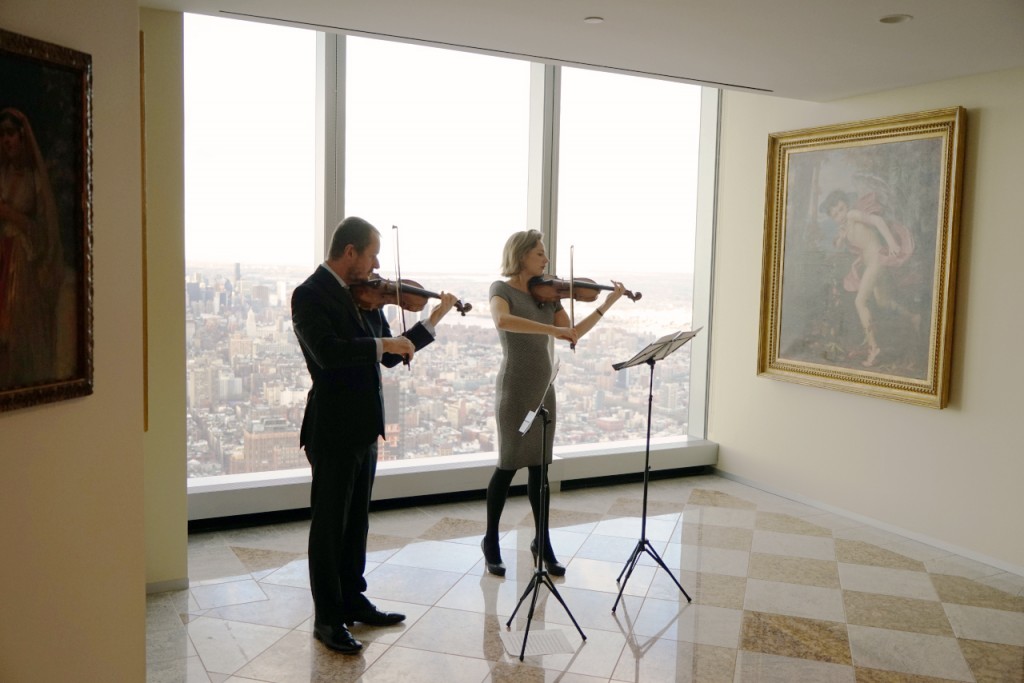 reception with violinists