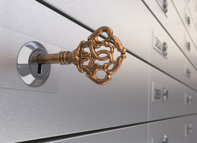 Key in the safe deposit box