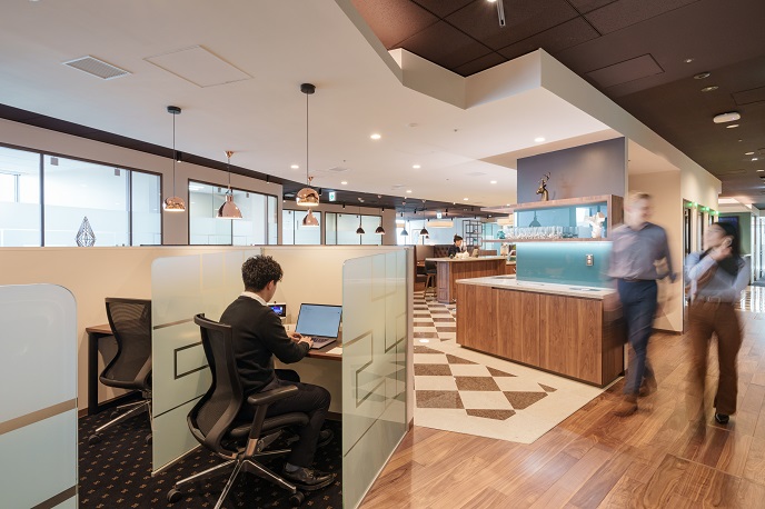 コーワーキングエリアのホットデスク