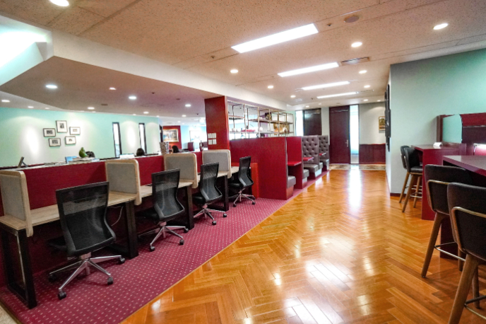 コーワーキングエリアのホットデスク