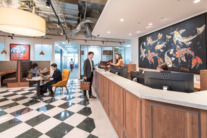 サーブコープ、梅田 ヒルトンプラザウエスト拠点の受付のイメージ