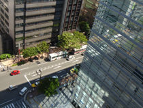 福岡天神フコク生命ビルから見下ろす明治通り